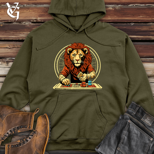 Vintage Game Night Lion Midweight Hooded Sweatshirt