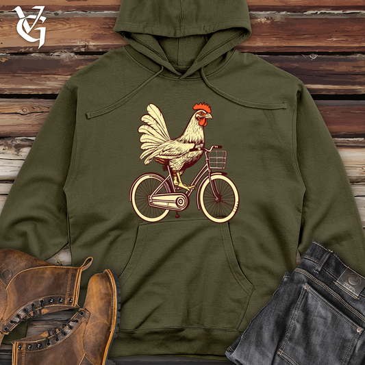 Vintage Pedaling Poultry Midweight Hooded Sweatshirt