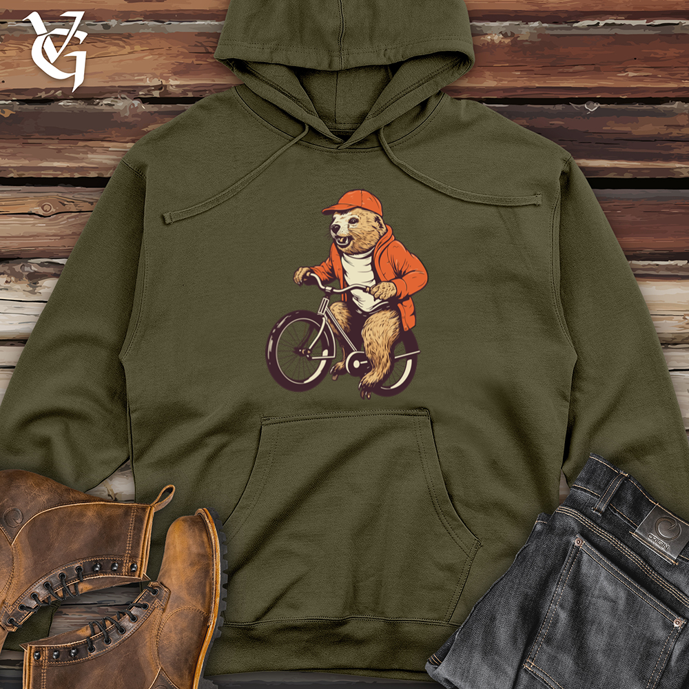 Vintage Pedaling Beaver Midweight Hooded Sweatshirt