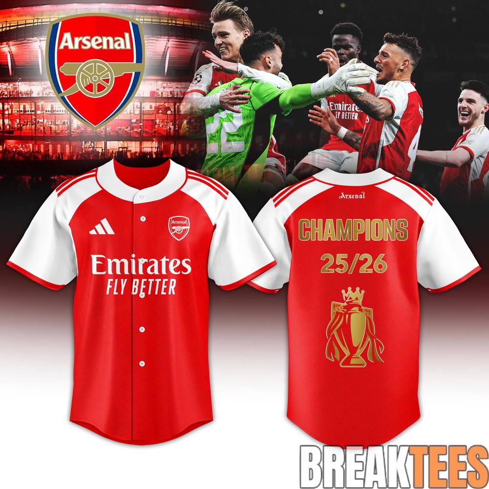 Arsenal Premier League Champions 25-26 Baseball Jersey – Limited Edition