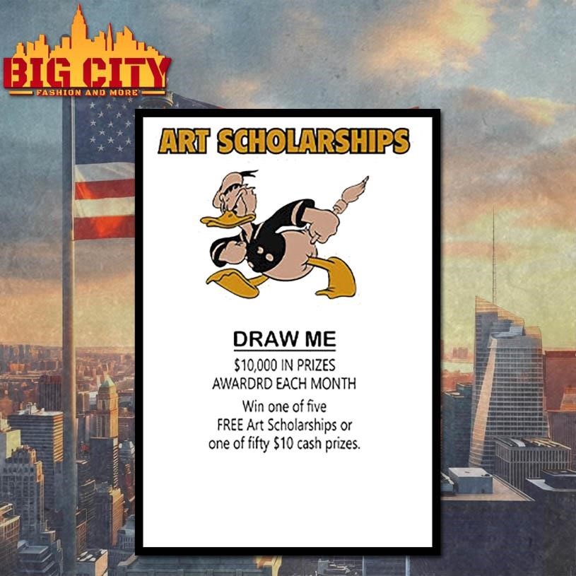 Art Scholarships Draw Me Vintage Cartoon Duck Shirt
