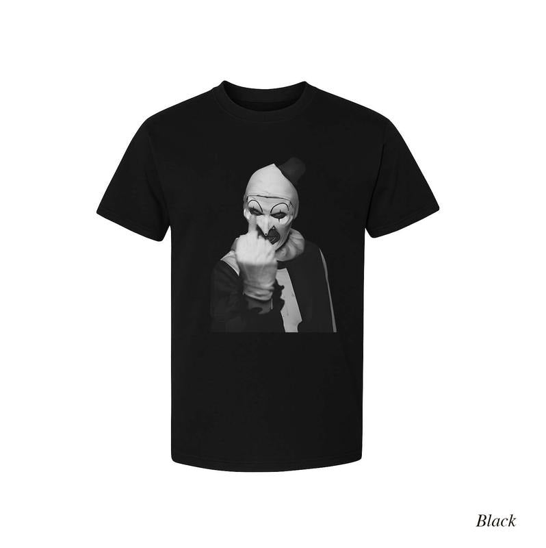 Art the Clown Middle Finger, Terrifier Funny Halloween T-shirt, Terrifier 3 Tee, Gift for Halloween, New Scary Movie...