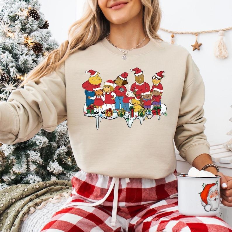 Arthur And Friends Shirt, Arthur's Perfect Christmas Sweatshirt, Arthur TV Show Christmas T-shirt, DW Christmas Hoodies,...