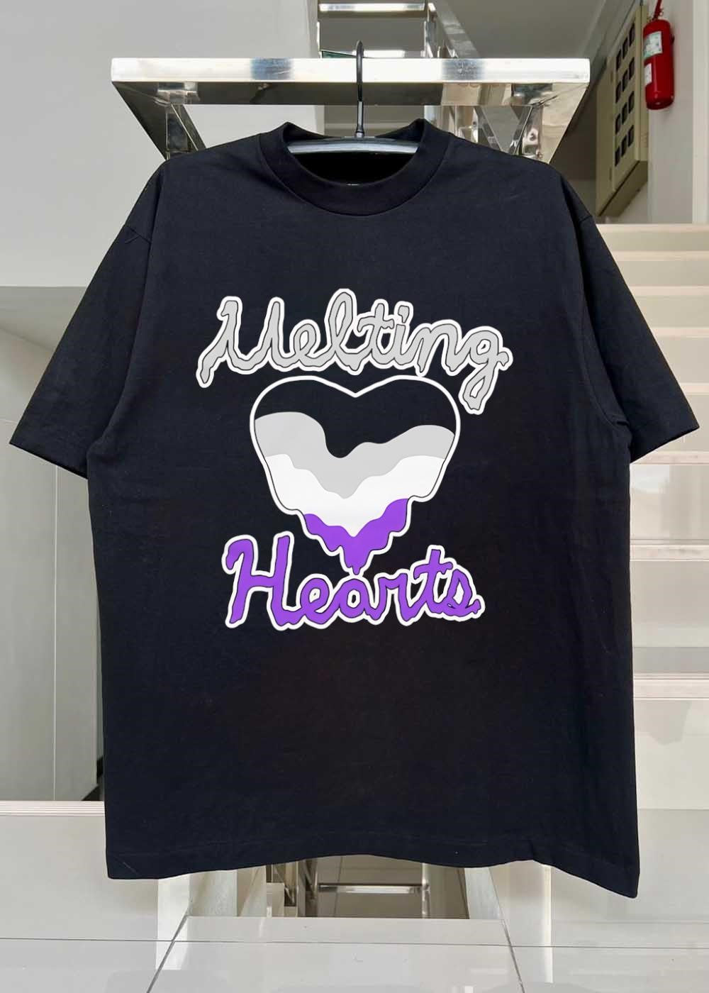 Asexual Pride Melting Hearts Asexual Flag T-Shirt