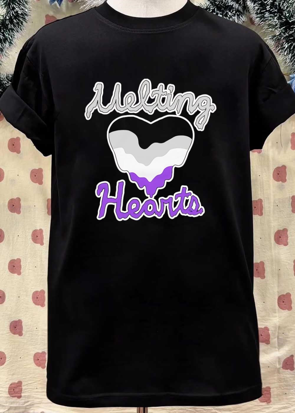 Asexual Pride Melting Hearts Asexual Flag T-Shirt