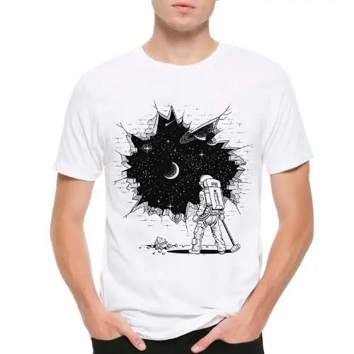 Astronaut and Hole In Space T-Shirt, Men Made in USA Hoodie, Sweatshirt | UrbanDripWear.com