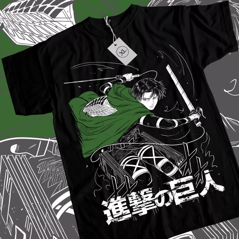 Attack On Titan Anime T-Shirt & Sweatshirt, Levi Shingeki No Kyojin Graphic Tee, Anime Manga Lover Gifts Ball Cotton Hoodie