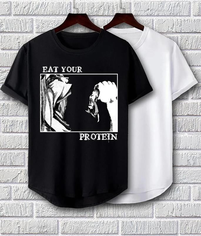 Attack On Titan Shirt, Eat Your Protein Shirt, AOT Sweatshirt, Eren Jaeger Shirt, Anime Tee Casual Classic Hoodie