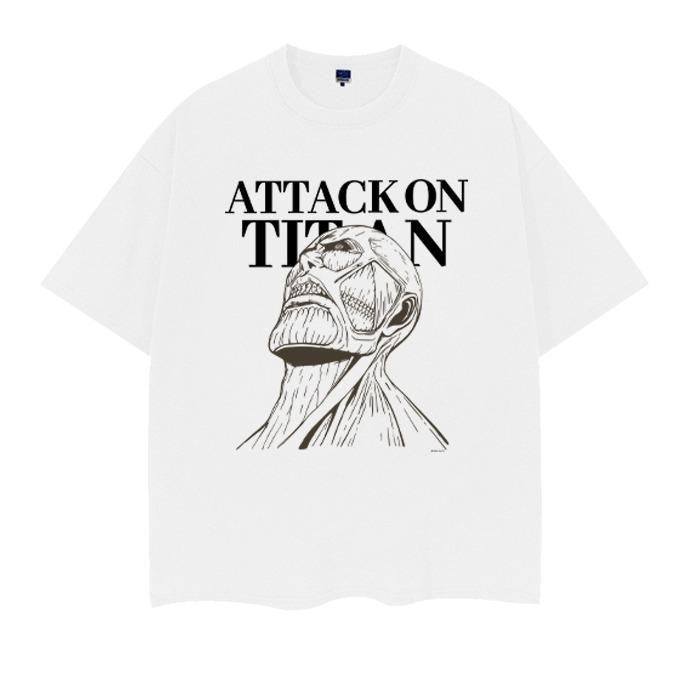 Attack on Titan "Colossal Titan" Vintage Oversized Tee Anime T-shirt 100% Cotton Original Design Men's Top Casual...