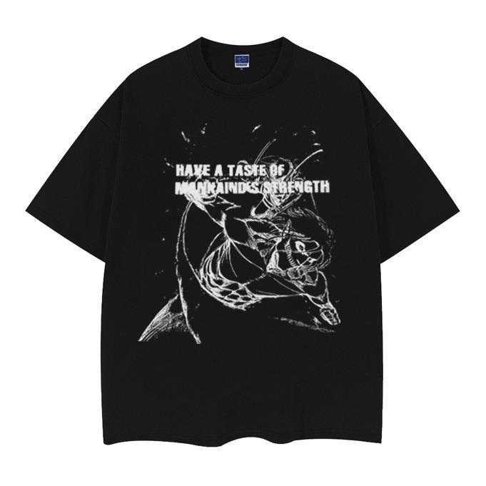 Attack on Titan "Eren Yeager" Vintage Oversized Tee Anime T-shirt 100% Cotton Original Design Men's Top Casual Streetwear...