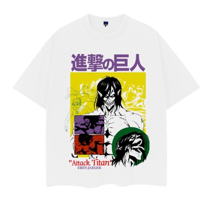 Attack on Titan "Eren's Roar" Vintage Oversized Tee Anime T-shirt 100% Cotton Original Design Men's Top Casual Streetwear...