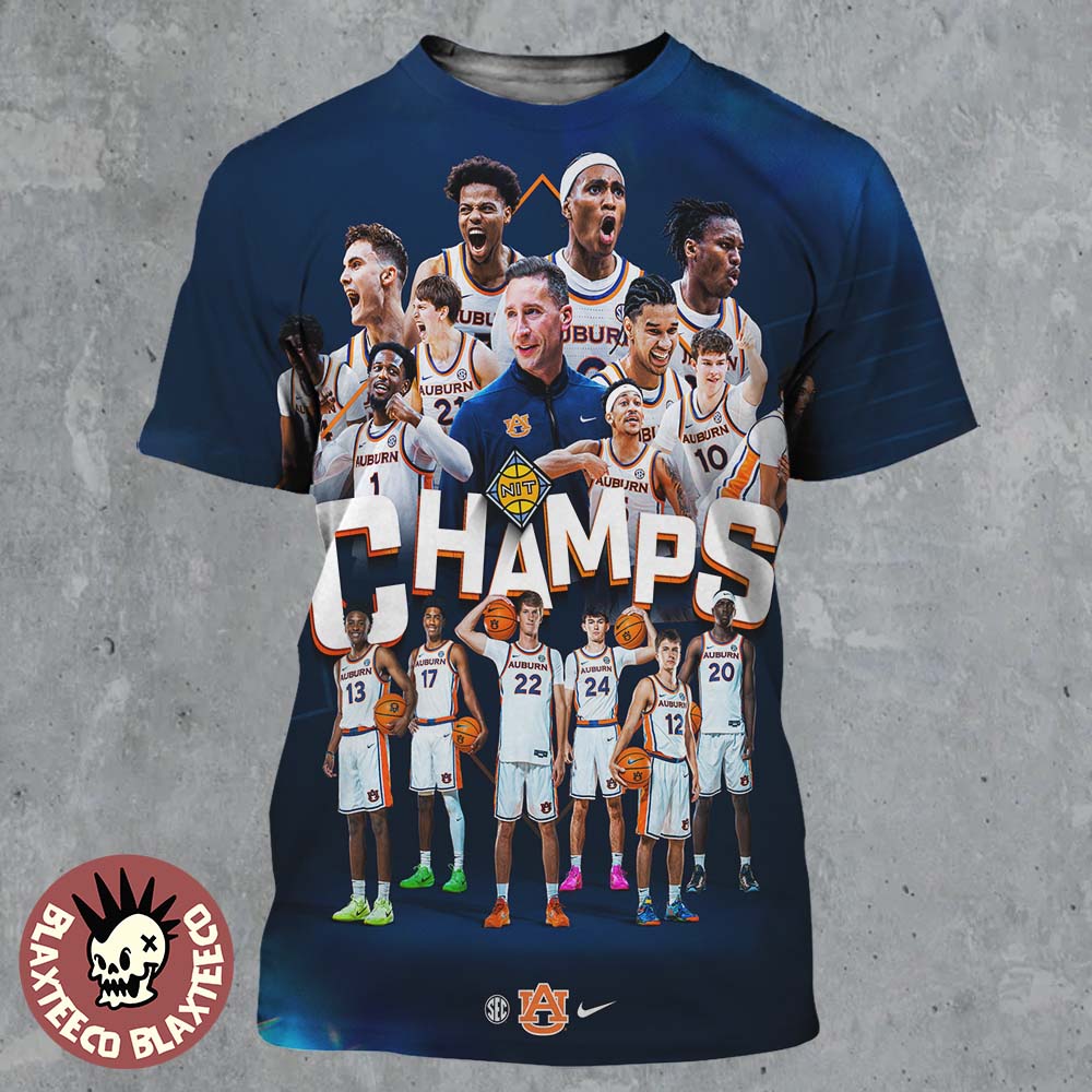 Auburn Tigers Men’s Basketball 2026 NIT Champions All Over Print Shirt