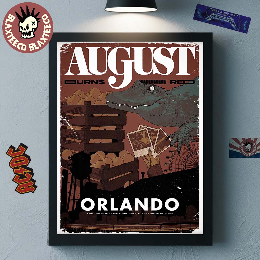 August Burns Red Lake Buena Vista Florida 2026 Venue Poster At The House Of Blues On April 16 2026 Home Decor Poster Canvas
