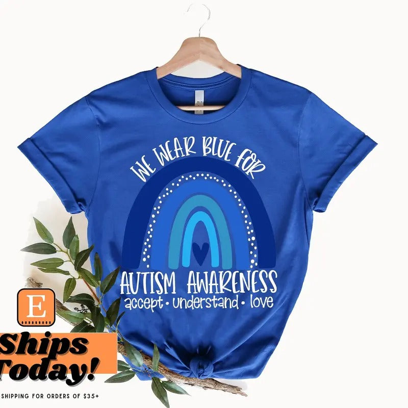 Autism Shirts Awareness Tshirt In April We Wear Blue Autism Month In April We Wear Blue Infinity Autism Autism Group...