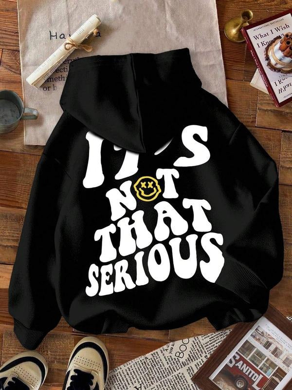 Autumn Winter New Casual Fashion Letter Print Women's Hoodie, Loose-Fit Thicken Fleece Pullover, Stylish Ladies...