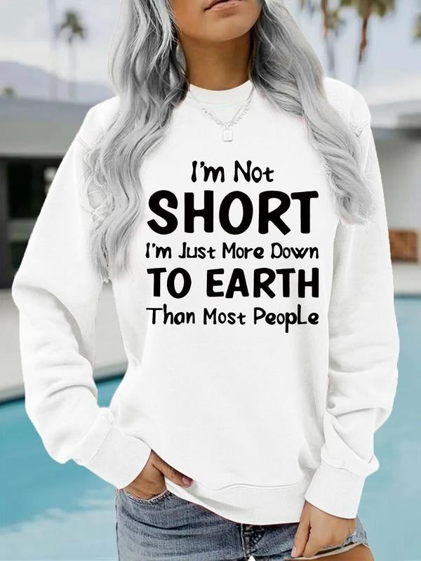 Autumn Winter Women's Casual Long Sleeve Round Neck Printed Sweatshirt, Fitted Knitwear for Ages 18-24, Moderate...