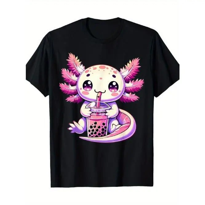 Axolotl Bubble Boba Tea Anime Cute Kawaii Axolotl T-Shirt Made in USA Hoodie, Sweatshirt | UrbanDripWear.com