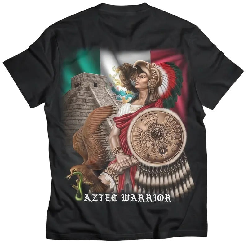 Aztec Warrior Back T-Shirt Cotton Menswear Tshirt Hoodie, Sweatshirt | UrbanDripWear.com