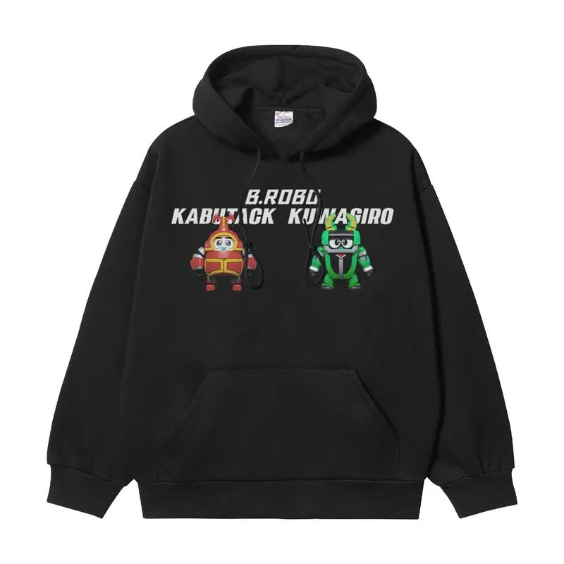B-ROBO KABUTACK "Kabuda" Heavyweight Vintage Hoodie Cotton Blend Classic Anime Sweatshirt Menswear Tops Casual Long...
