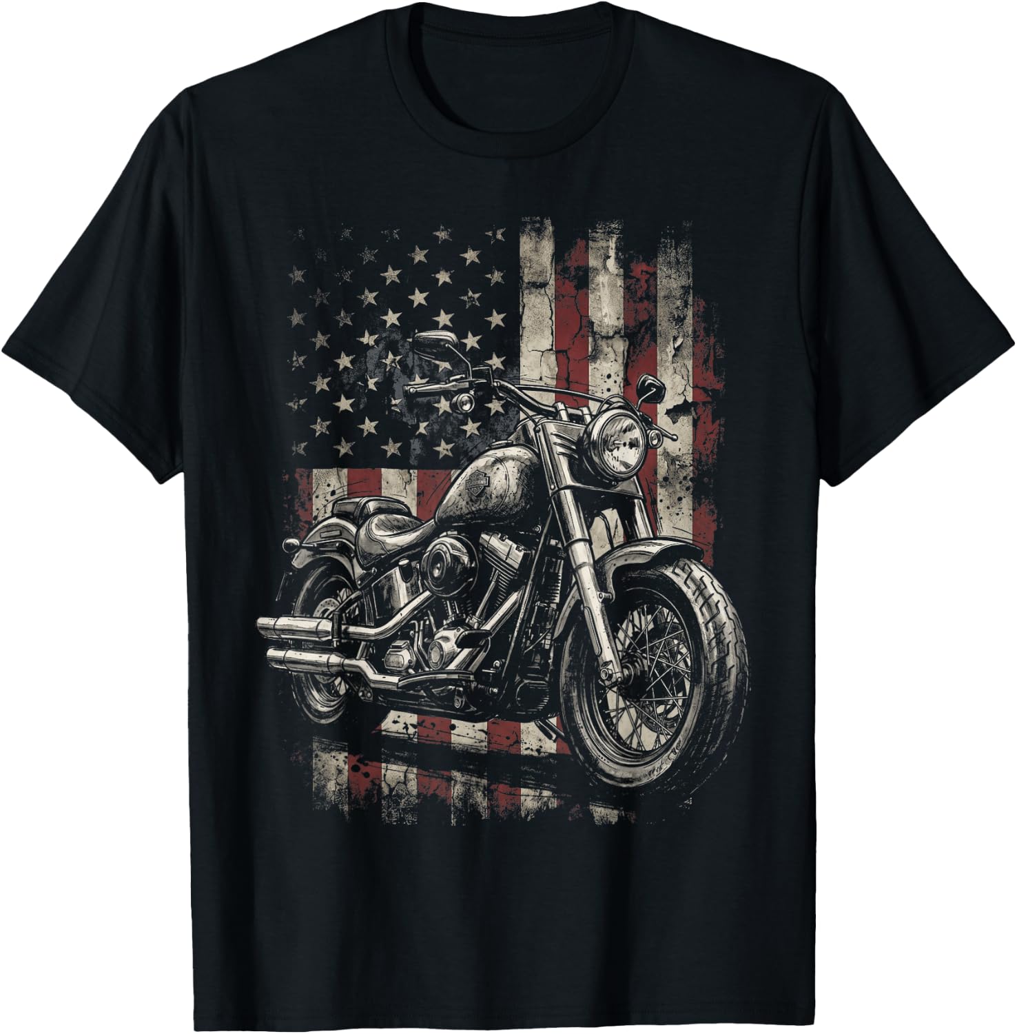 Freedom Motorcycle Shirts for Men USA Flag Biker 4th July T-Shirt