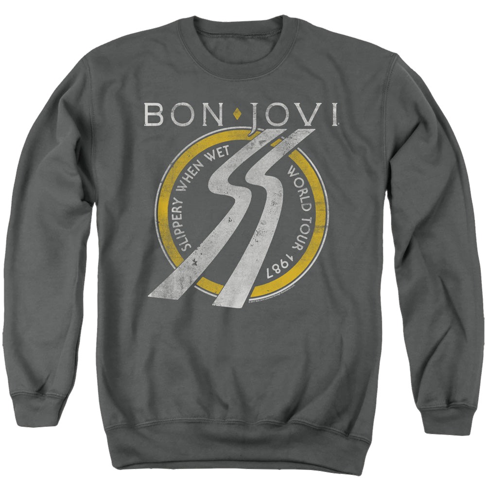 Bon Jovi Slippery When Wet World Tour - Men's Crewneck Sweatshirt