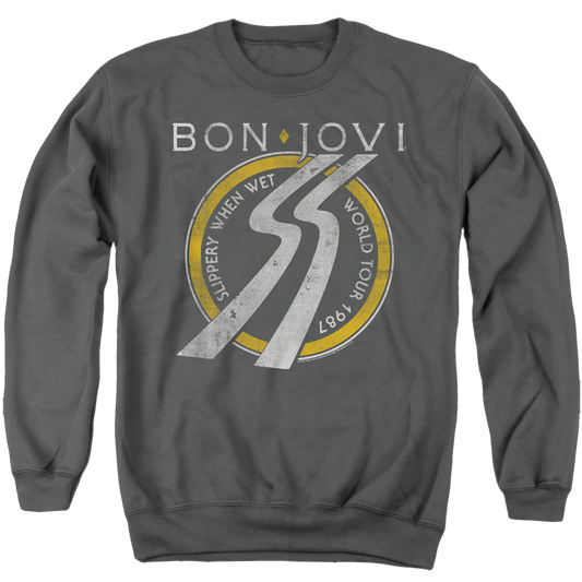 Bon Jovi Slippery When Wet World Tour - Men's Crewneck Sweatshirt