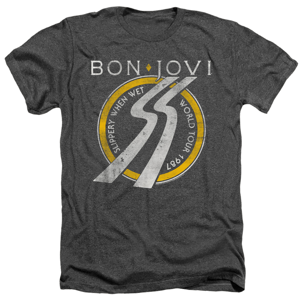 Bon Jovi Slippery When Wet World Tour - Men's Heather T-Shirt