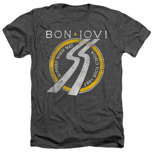Bon Jovi Slippery When Wet World Tour - Men's Heather T-Shirt