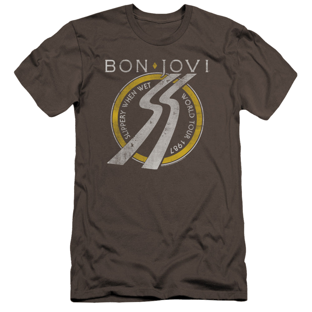 Bon Jovi Slippery When Wet World Tour - Men's Premium Slim Fit T-Shirt