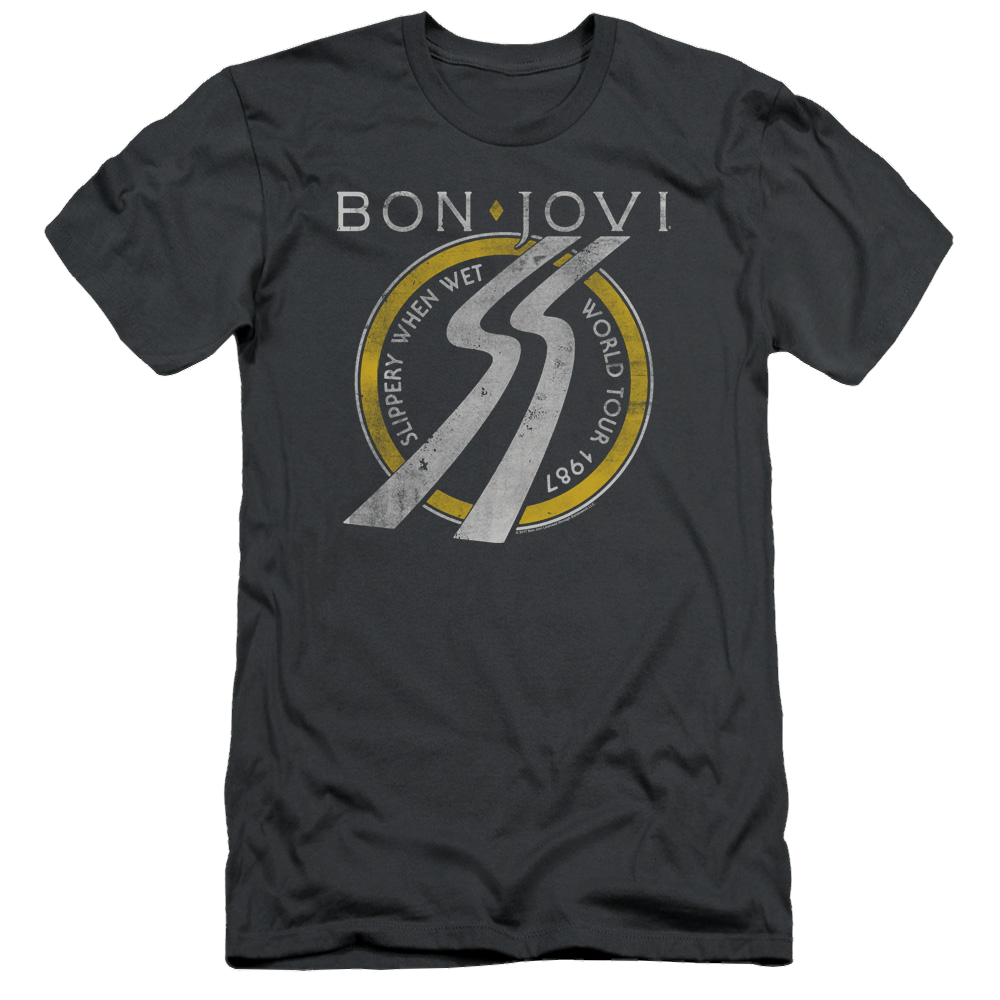 Bon Jovi Slippery When Wet World Tour - Men's Slim Fit T-Shirt