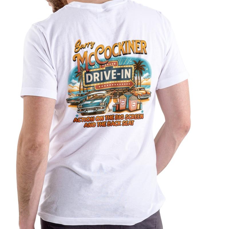BARRY MCCOCKINER DRIVE IN T Shirt, Unisex Cotton, graphic T Shirt Hoodie, Sweatshirt | UrbanDripWear.com