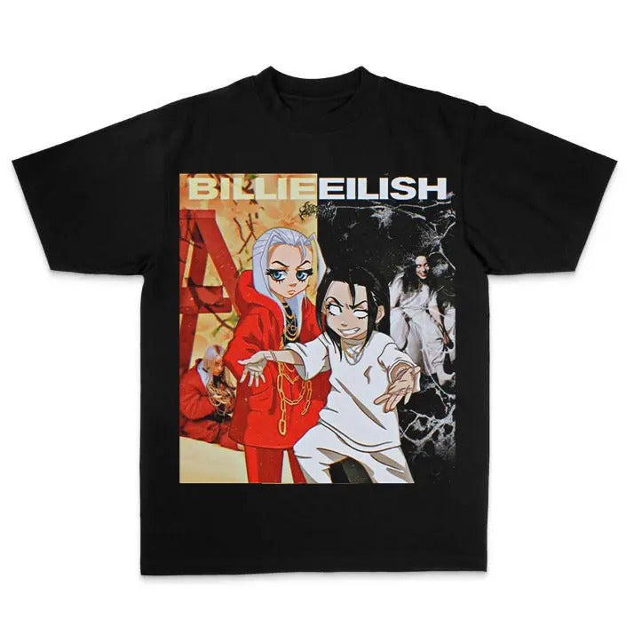 BBillieeee Eilishhh AI Photo Anime Graphic T-Shirt, Rnb T-Shirt Hoodie, Sweatshirt | UrbanDripWear.com