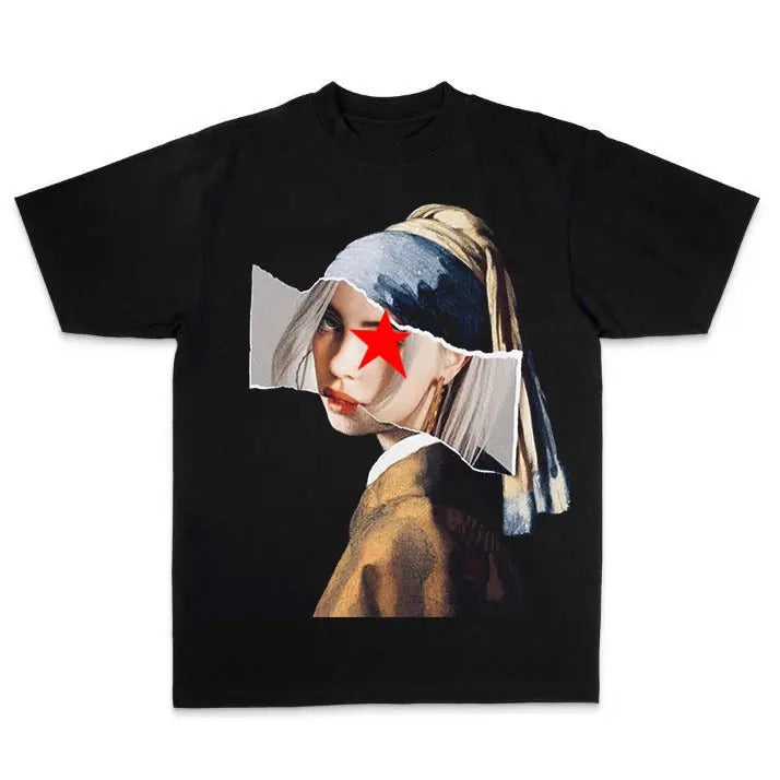 BBillieeee Eilishhh Photo "Girl with a Pearl Earring" Graphic T-Shirt, Rnb T-Shirt Hoodie, Sweatshirt | UrbanDripWear.com