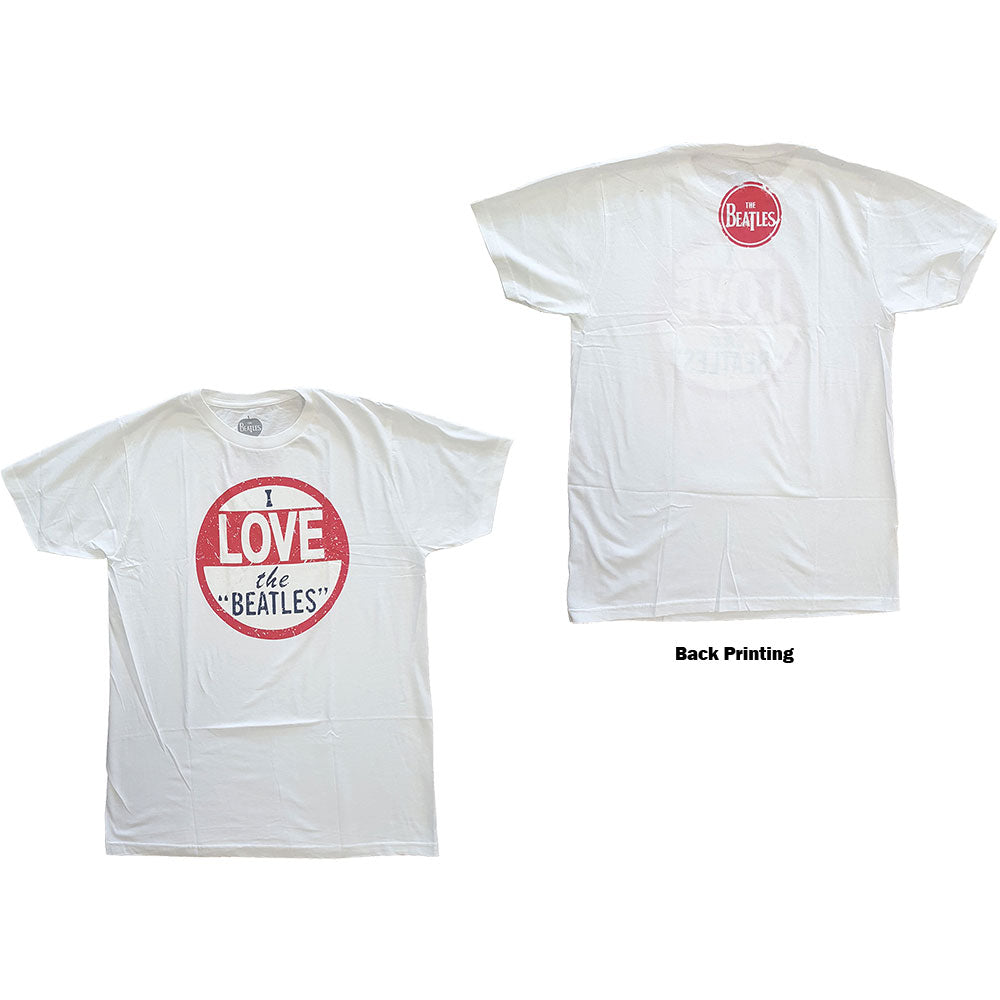 The Beatles Unisex Premium T-Shirt: I Love The Beatles (Back Print)