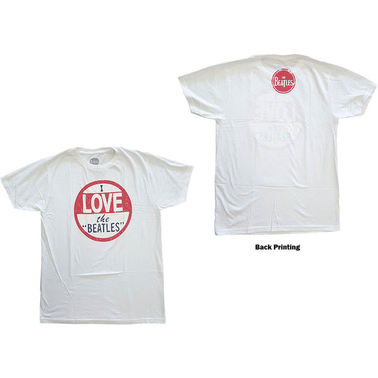 The Beatles Unisex Premium T-Shirt: I Love The Beatles (Back Print)