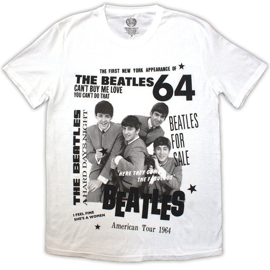THE BEATLES Attractive T-Shirt, American Tour 1964 Style001