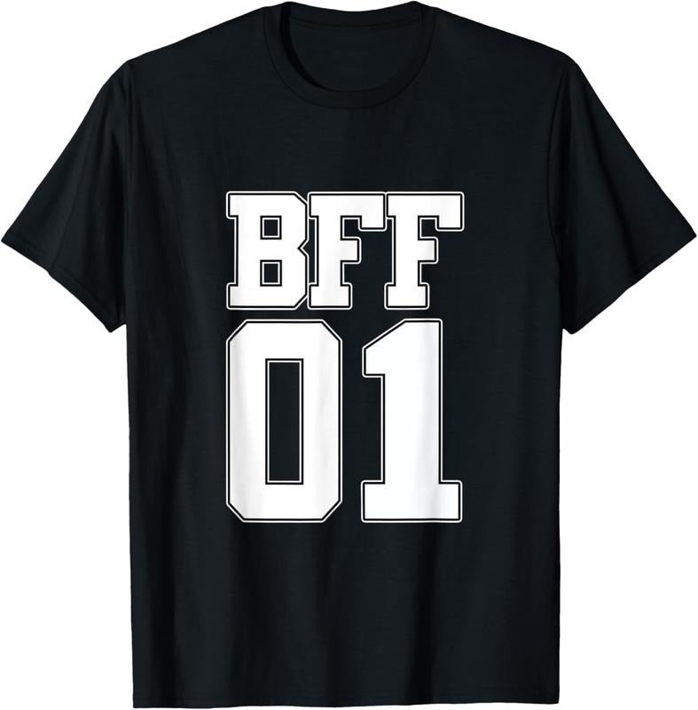 BFF 01 Best Friends Matching Bestie Friendship Day Shirt T-Shirt Cotton Menswear Hoodie, Sweatshirt | UrbanDripWear.com