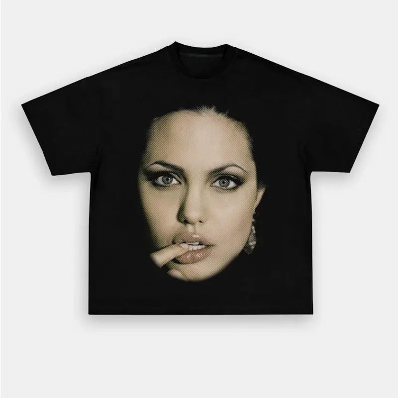BIG FACE ANGELINA TEE Menswear Top Underwear Man Tshirt Streetwear Tropical Shortsleeve Bestie Crewneck Round Neck...
