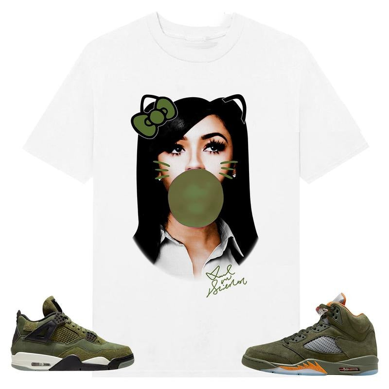 BIG FACE Mariah ST Kitty, Shirt to match A J 5 olive, A J 4 Retro SE Craft Olive, Shirt to matching Sneaker Hoodie,...