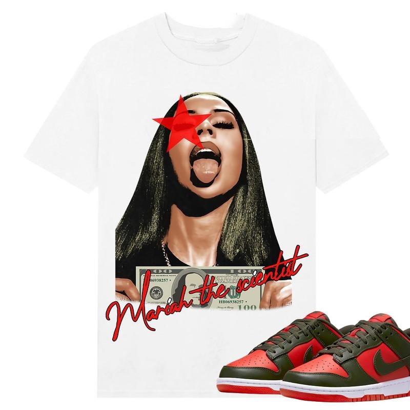 BIG FACE Mariahh The Scientist Red Star,, Shirt to match Dunk Low Mystic Red, Shirt to matching Sneaker Hoodie, Sweatshirt