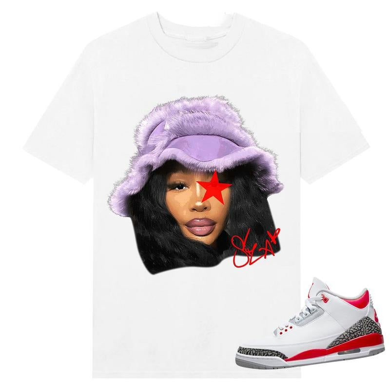 BIG FACE SZA Signture, Shirt to match Fire Red 3s Black, Shirt to matching Sneaker Hoodie, Sweatshirt | UrbanDripWear.com