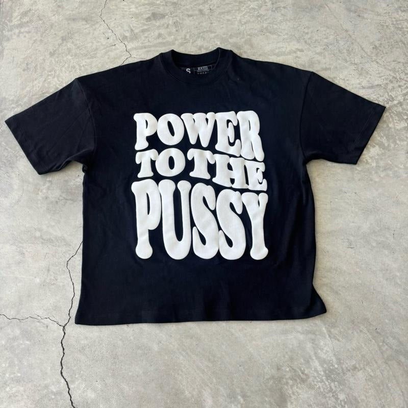 BLACK AND WHITE POWER TO THE P OVERSIZED T-SHIRT 100% Shrink-Free Cotton Hoodie, Sweatshirt | UrbanDripWear.com