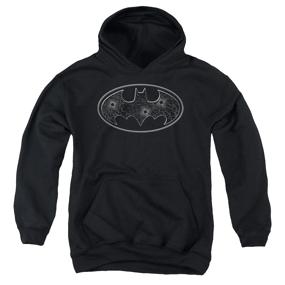 DC Batman Glass Hole Logo - Youth Hoodie