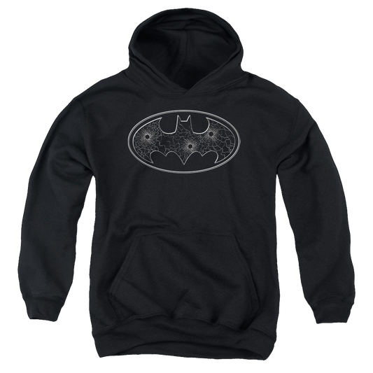 DC Batman Glass Hole Logo - Youth Hoodie