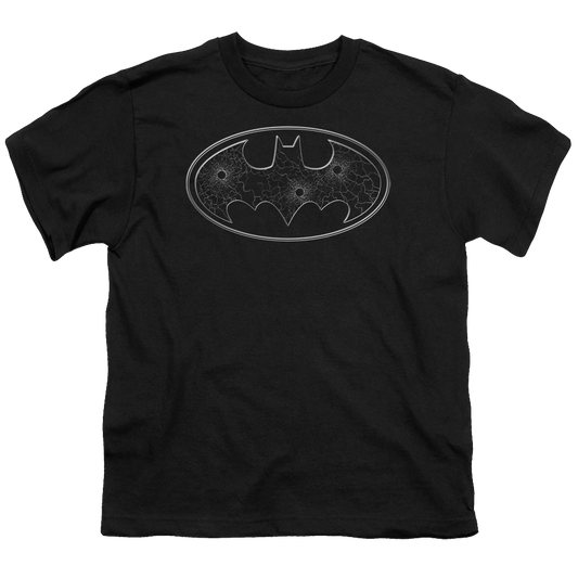 DC Batman Glass Hole Logo - Youth T-Shirt