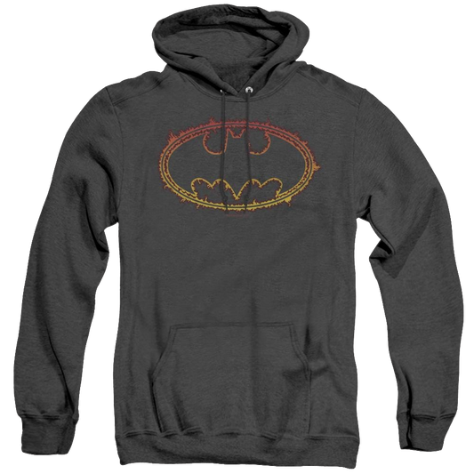 Dc Batman Flame Outlined Logo - Heather Pullover Hoodie