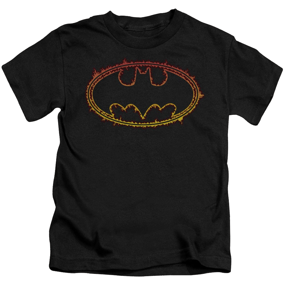 DC Batman Flame Outlined Logo - Kid's T-Shirt