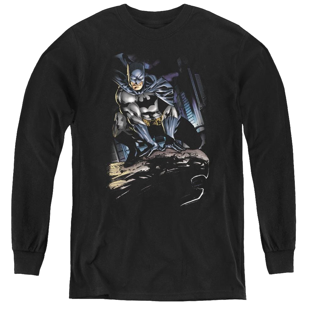 Dc Batman Perched - Youth Long Sleeve T-Shirt