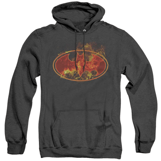 Dc Batman Flames Logo - Heather Pullover Hoodie