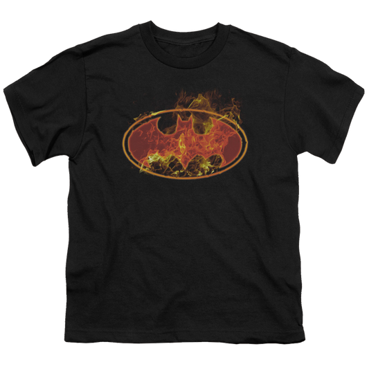 DC Batman Flames Logo - Youth T-Shirt